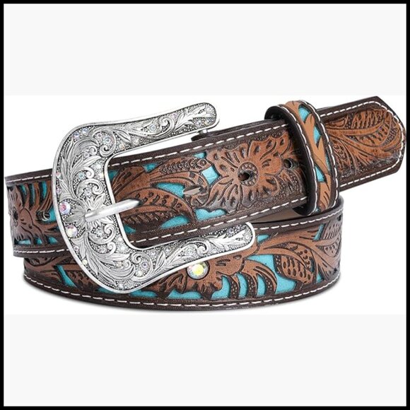 Western Belt with Carved Buckle for Jeans Pants Dresses main image 6